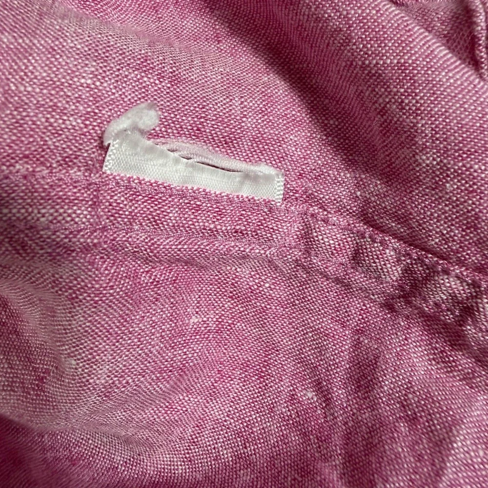 Banana Republic Shirt Camden Standard Fit Mens M Pink 100% Linen Long Sleeve EUC